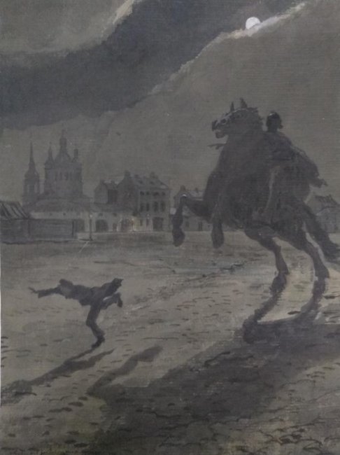 Бенуа к "Медному всаднику"