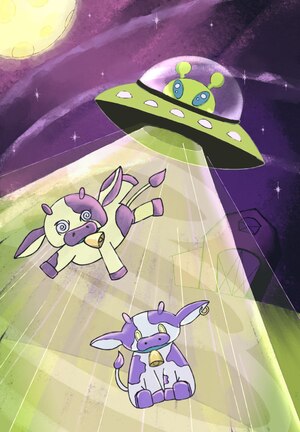 Пришелец и коровки