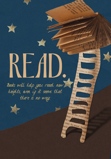 Poster "Book is a stairway"