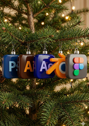 Коллекция ёлочных игрушек для дизайнеров