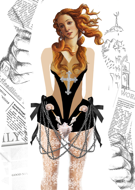 Фэшн коллаж. Платье бренда