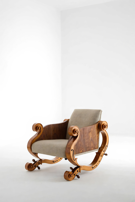 Ателье мебели из музыкальных инструментов 1/1 — AI фирменный стиль