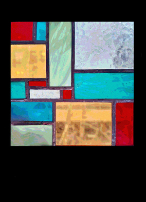 Витражи. "Фонарик неМондриана" и гирлянда "Сны"