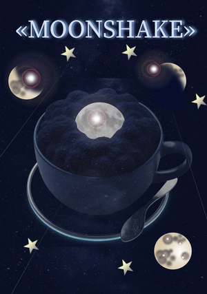 Постеры для лунного кафе "MOONSHAKE"
