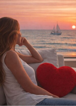 Работа на конкурс ИИ "Девушка смотрящая в даль"