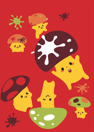 Плакаты MUSHGLOW. Салон красоты для грибов. 