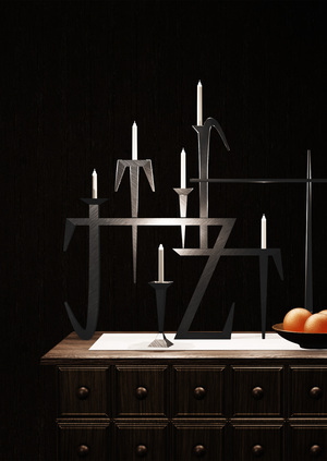 модульный подсвечник по Kusaka Font