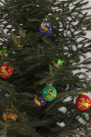 Елочные игрушки "китайские знаки зодиака"