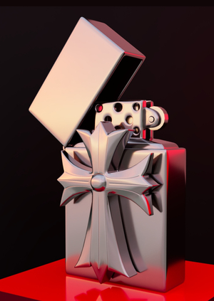 Визуализация объекта промышленного дизайна: Zippo х Chrome Hearts