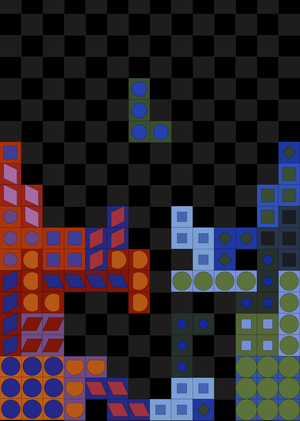 айдентика выставки "vasarely's dimensions: brainstorm"