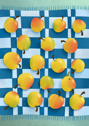 Скатерть в клубничный горошек