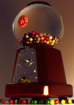 Визуализация объекта промышленного дизайна: Gumball machine