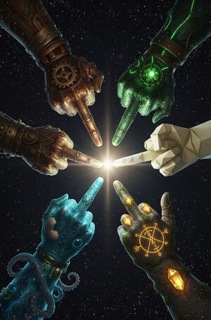 Серия 3D скульптур «Элементальные руки»