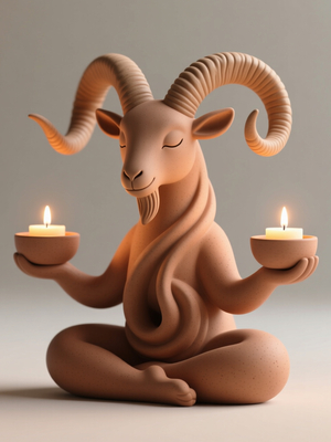 Подсвечники «Козёл-йог» 3D 