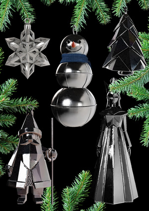 Создание маталлических елочных игрушек инструментами ИИ