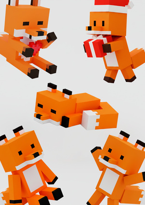 New Year’s Minecraft Foxy 3D Model