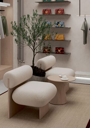 Дизайн магазина сумок с кофейной зоной на Патриарших прудах