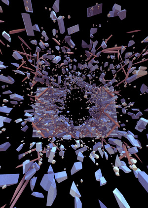 Dust cloud in destruction simulation