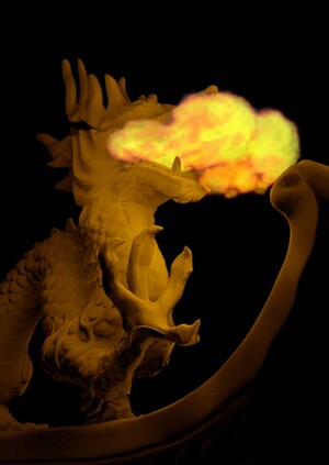Chinese dragon. Pyrosimulation