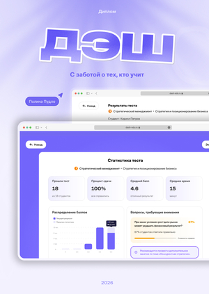 Дэш | Сервис автоматизации оценки успеваемости для преподавателей