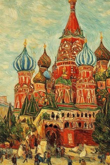 Серия московских локаций в&nbsp;стиле картин Ван Гога