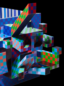 макет временного архитектурного фасада к&nbsp;выставке «vasarely’s dimensions»