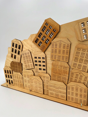 Макет временного архтектурного фасада к выставке "Magritte House"