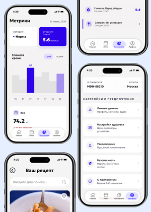 Cервис рекомендуемых Минздравом планов питания для диабетиков