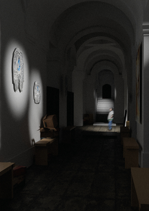 Визуализация выставки «Временное хранение» Container Media