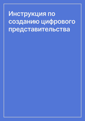 Инструкция по созданию цифрового представительства