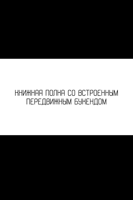 Книжная полка со встроенным передвижным букендом