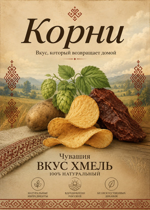 Разработка позиционирования премиальных чипсов "Корни"