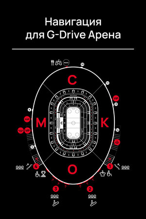Navigation system of the G-Drive Arena ice sports complex in Omsk