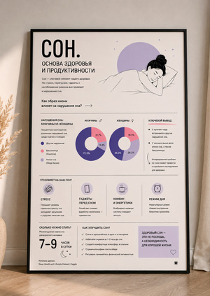 Инфографика - "Сон. Основа здоровья и продуктивности."