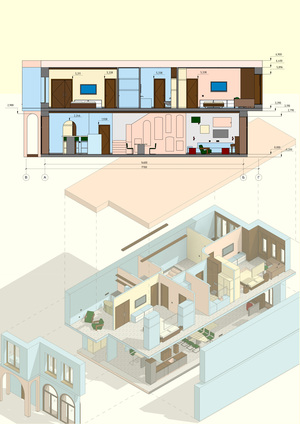 Чертежи в REVIT к дизайн-проекту таунхауса «Vida cubana»