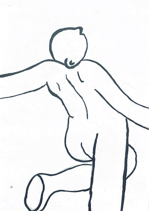 White. Фигура человека в движении