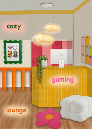 Cozy gaming lounge