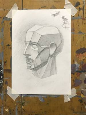 Рисунок гипсовой головы