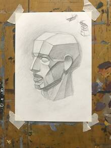 Рисунок гипсовой головы