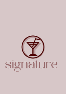 меню и логотип для бара «signature» меню и логотип для бара «signature»