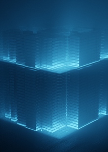 Датацентр ночью&nbsp;— абстрактная 3D-анимация