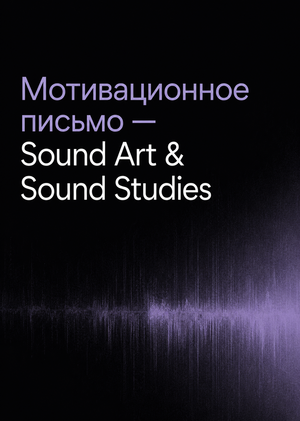 Мотивационное письмо — Sound Art & Sound Studies