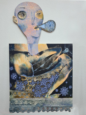 «Ручная работа» 2021г. Холст, акрил, двп, ткань.