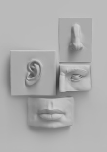 Анатомические скульптуры частей головы. Создание портрета одногруппника.