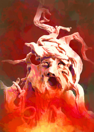 Скульптурное изображение плаката