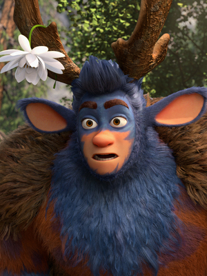 Чудище Бука в трехмерном лесу.