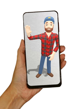 Фермеры Пол и Сэнди исследуют AR. Анимация для выставочного приложения.