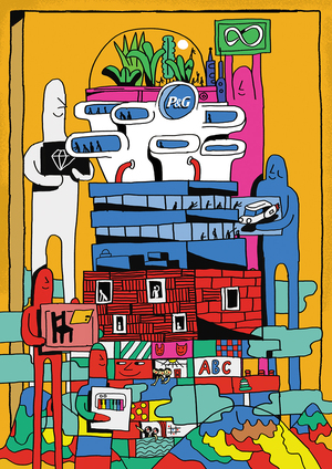 плакаты для коллаборации TZEH ILLUSTRATION  Х  GAZPROM MEDIA