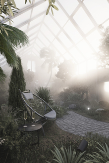 Кофейня-сад в разрушенной оранжерее