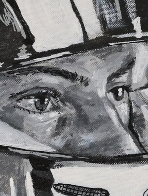 Behind the helmet
